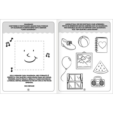 Foto ilustrativa Cartilha de Atividades de Formas Geométricas Aprender, Brincar e Colorir 8 folhas