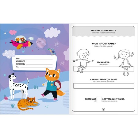 Foto ilustrativa Cartilha de Atividades de Inglês Aprender, Brincar e Colorir 16 Folhas