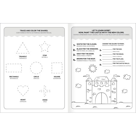 Foto ilustrativa Cartilha de Atividades de Inglês Aprender, Brincar e Colorir 8 Folhas