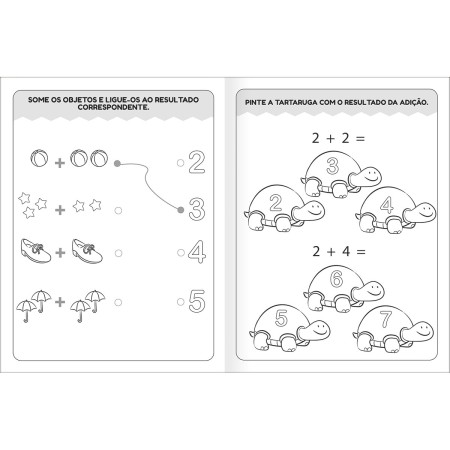 Foto ilustrativa Cartilha de Atividades de Matemática - Adição Aprender, Brincar e Colorir 8 Folhas