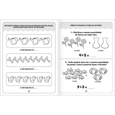 Foto ilustrativa Cartilha de Atividades de Matemática - Divisão Aprender, Brincar e Colorir 16 Folhas