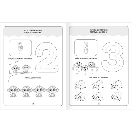 Foto ilustrativa Cartilha de Atividades de Matemática - Números Aprender, Brincar e Colorir 16 Folhas
