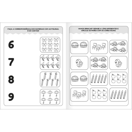 Foto ilustrativa Cartilha de Atividades de Matemática - Primeiros Números Aprender, Brincar e Colorir 8 Folhas