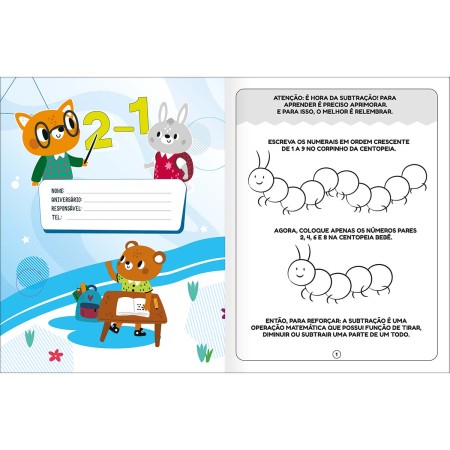 Foto ilustrativa Cartilha de Atividades de Matemática - Subtração Aprender, Brincar e Colorir 16 Folhas