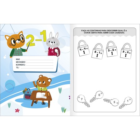 Foto ilustrativa Cartilha de Atividades de Matemática - Subtração Aprender, Brincar e Colorir 8 Folhas