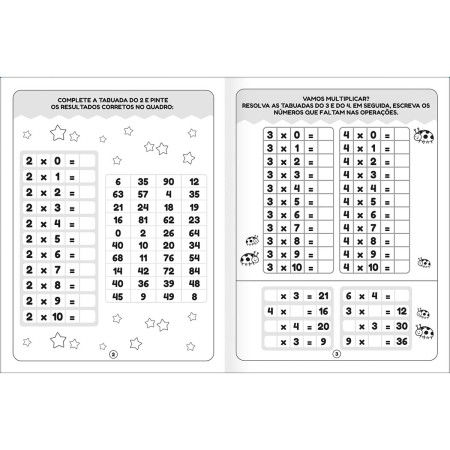Foto ilustrativa Cartilha de Atividades de Matemática - Tabuada Aprender, Brincar e Colorir 16 Folhas
