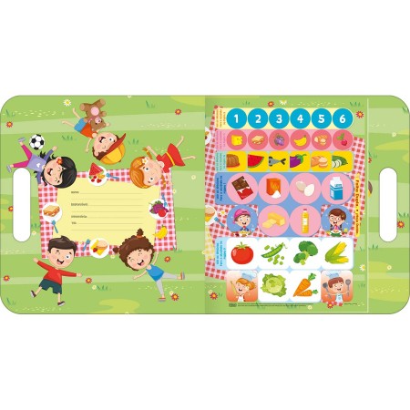 Foto ilustrativa Cartilha de Atividades Maleta Alimentos Aprender, Brincar e Colorir 8 Folhas