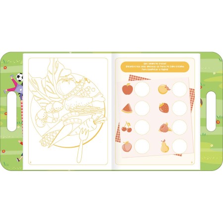 Foto ilustrativa Cartilha de Atividades Maleta Alimentos Aprender, Brincar e Colorir 8 Folhas