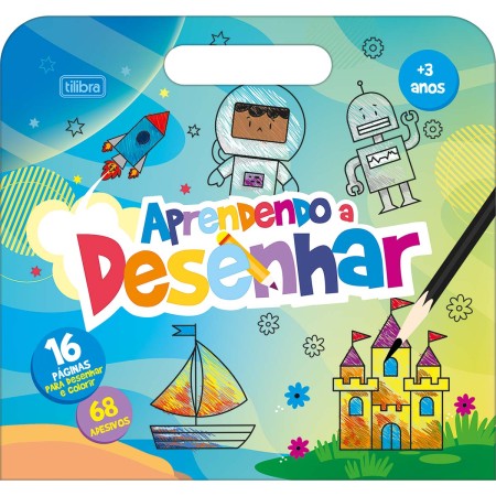 Foto ilustrativa Cartilha de Atividades Maleta Aprender a Desenhar Aprender, Brincar e Colorir 8 Folhas