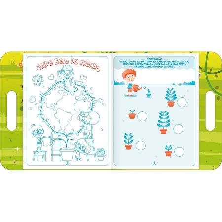 Foto ilustrativa Cartilha de Atividades Maleta Cuidando do Planeta Aprender, Brincar e Colorir 8 Folhas