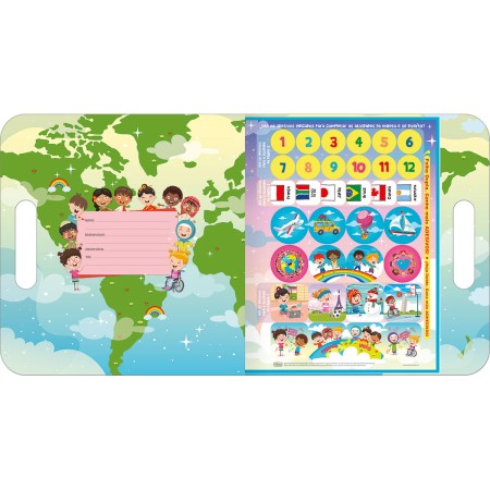 Foto ilustrativa Cartilha de Atividades Maleta Diversão pelo Mundo Aprender, Brincar e Colorir 8 Folhas