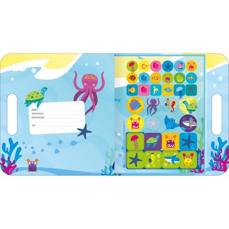 Foto ilustrativa Cartilha de Atividades Maleta Mar Aprender, Brincar e Colorir 8 Folhas