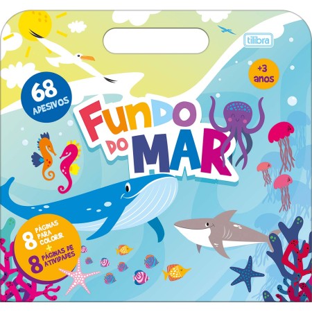 Foto ilustrativa Cartilha de Atividades Maleta Mar Aprender, Brincar e Colorir 8 Folhas