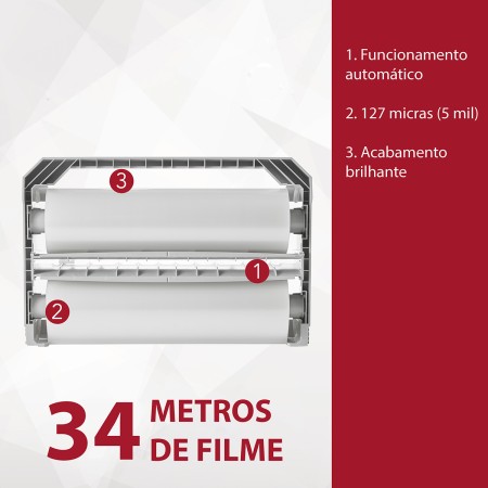 Foto ilustrativa Cartucho de Filme Brilhante para Foton 30 com 34 metros - 127 micras