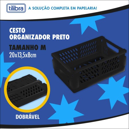 Foto ilustrativa Cesto Organizador Plástico Dobrável M - Preto