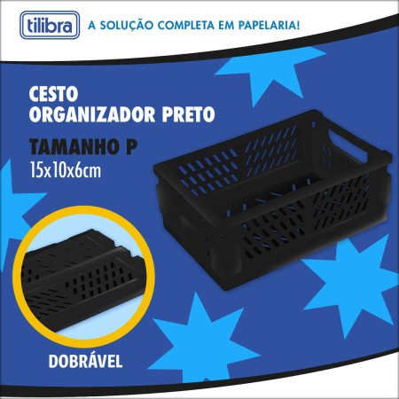 Foto ilustrativa Cesto Organizador Plástico Dobrável P - Preto