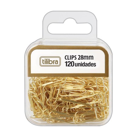 Foto ilustrativa Clips 28mm Dourado 120 Unidades