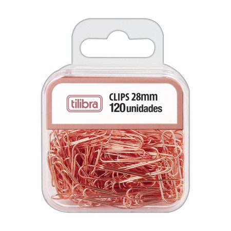 Foto ilustrativa Clips 28mm Ouro Rose 120 Unidades