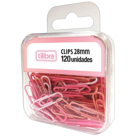Foto ilustrativa Clips 28mm Rosa Pastel 120 unidades