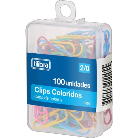 Foto ilustrativa Clips 29mm D302 Cores Sortidas 100 Unidades