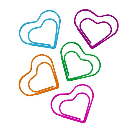 Foto ilustrativa Clips Coração Cores Sortidas 20 Unidades