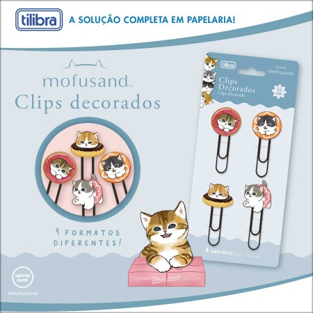 Foto ilustrativa Clips Decorado Mofusand 4 Unidades