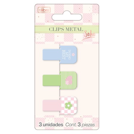 Foto ilustrativa Clips Metal Soho com 3 Unidades
