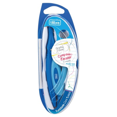 Foto ilustrativa Compasso Escolar sem Tira-Linha Plástico
