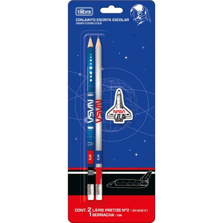 Foto ilustrativa Conjunto Escrita Escolar Nasa Blister - 3 Unidades