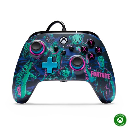 Foto ilustrativa Controle Advantage com fio PowerA para XBOX Serie X|S - Fortnite