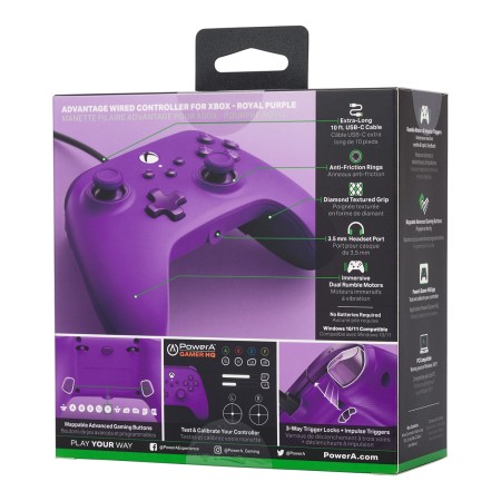 Foto ilustrativa Controle Avançado com fio Power-A para XBOX Serie X|S - Roxo