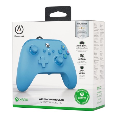 Foto ilustrativa Controle com fio Power-A para XBOX Serie X|S - Azul