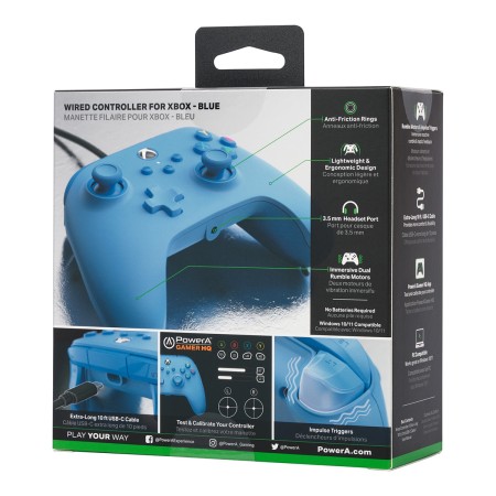 Foto ilustrativa Controle com fio Power-A para XBOX Serie X|S - Azul