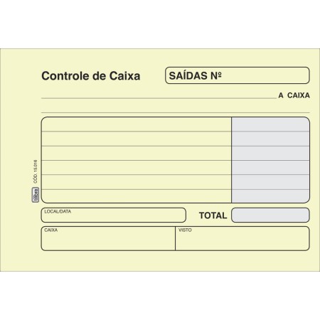 Foto ilustrativa Controle de Caixa Saida Amarela - 100 Folhas
