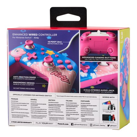 Foto ilustrativa Controle Enhanced Com Fio Power-A para Nintendo Switch - Kirby