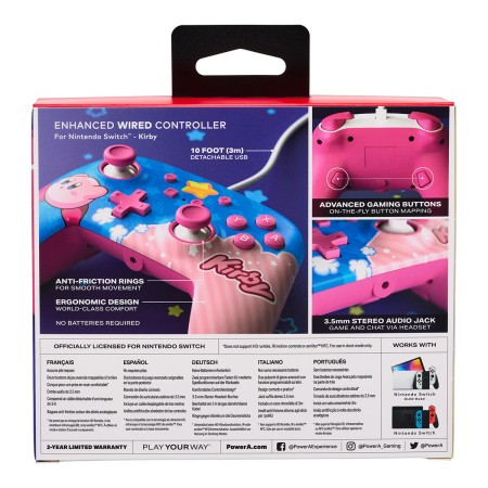 Foto ilustrativa Controle Enhanced Com Fio Power-A para Nintendo Switch - Kirby