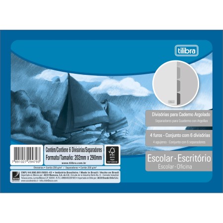 Foto ilustrativa Divisórias Cinza para Caderno Argolado Universitário