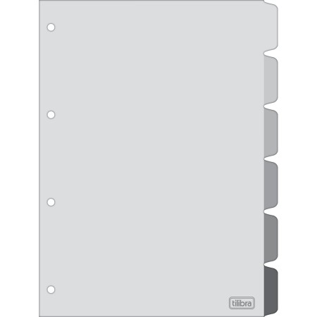 Foto ilustrativa Divisórias Cinza para Caderno Argolado Universitário