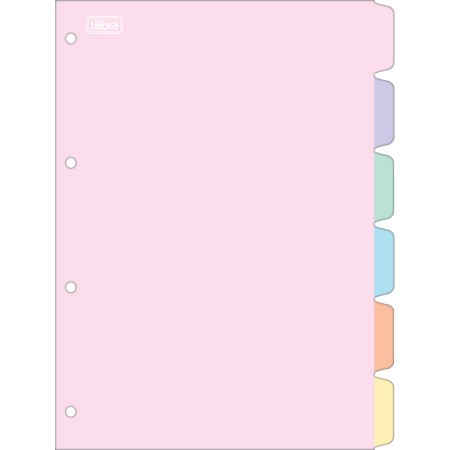 Foto ilustrativa Divisórias Pastel para Caderno Argolado Universitário