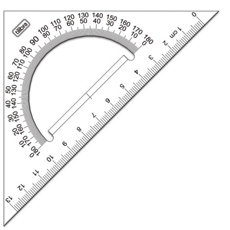 Foto ilustrativa Esquadro Escolar N.16 45 Graus Académie