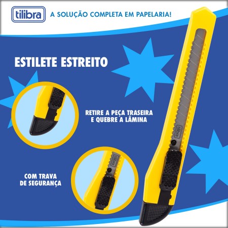 Foto ilustrativa Estilete Estreito de Plástico com Trava  - 9mm