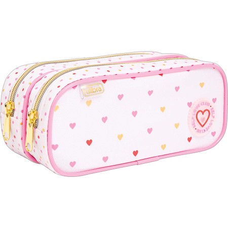 Foto ilustrativa Estojo Duplo Grande Académie Coração Metalizado