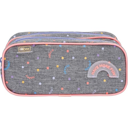 Foto ilustrativa Estojo Duplo Grande Académie Dots Cinza