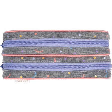 Foto ilustrativa Estojo Duplo Grande Académie Dots Cinza