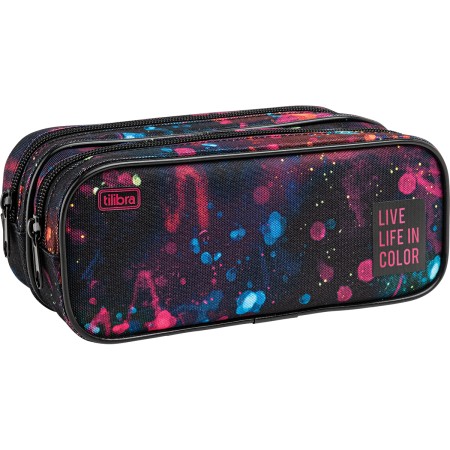 Foto ilustrativa Estojo Duplo Grande Académie Splashes Preto