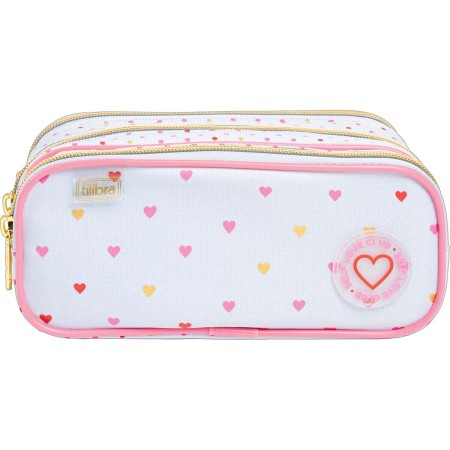 Foto ilustrativa Estojo Triplo G Académie Coração Metalizado Azul