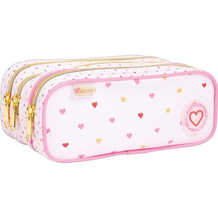 Foto ilustrativa Estojo Triplo Grande Académie Coração Metalizado