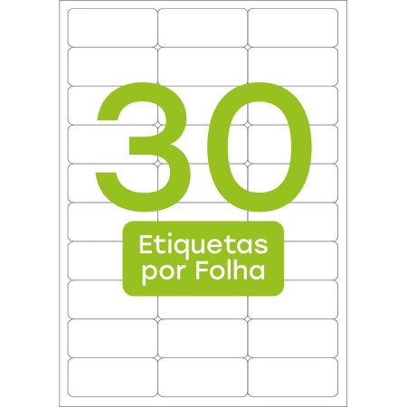 Foto ilustrativa Etiqueta Adesiva Inkjet + Laser Carta 25,4x66,7mm 6080 10 Folhas 300 Unidades
