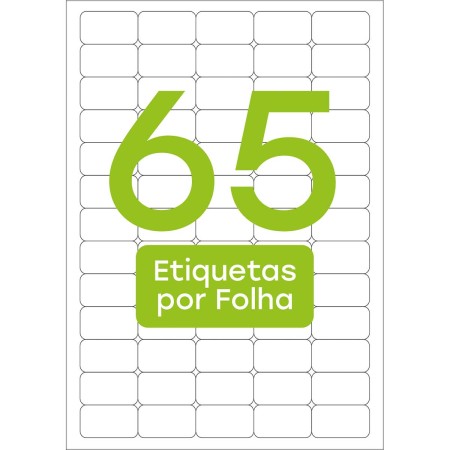Foto ilustrativa Etiqueta Adesiva Inkjet/Laser A4 38,1mmx21,2mm TB351 6500 Unidades