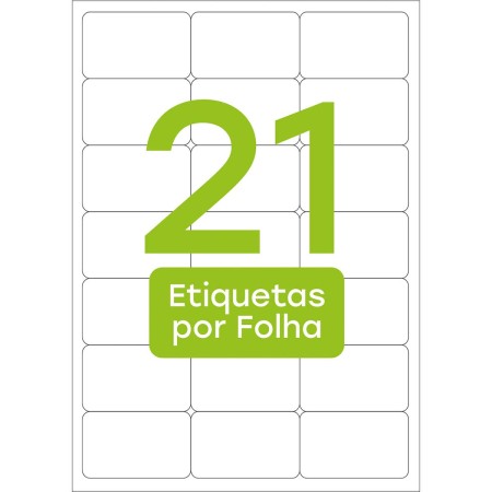 Foto ilustrativa Etiqueta adesiva inkjet/laser A4 38,1mmX63,5mm TBA4360 2100 unidades